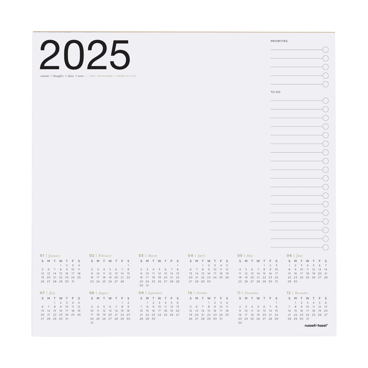 2024 Smart Deck Desktop Calendar 2025 102356 russell+hazel Calendar