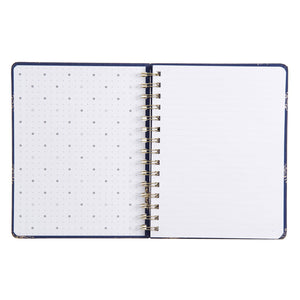 A5 Spiral Bookcloth Notebook - Navy Burst 68675 russell+hazel Notebook
