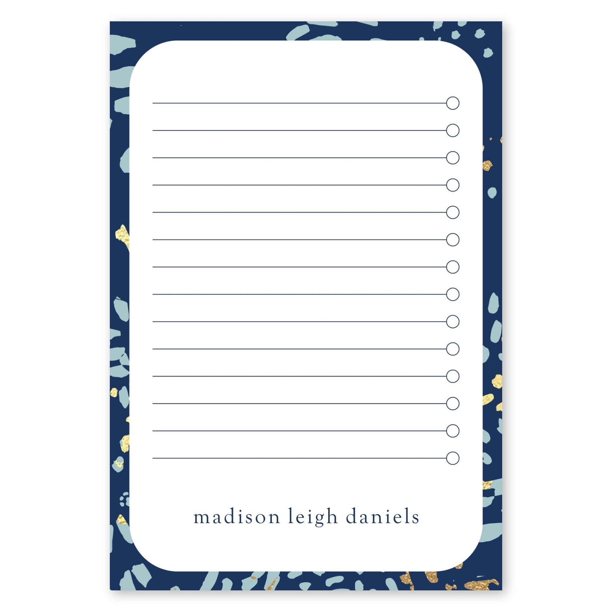 Abstract Dot Custom 4x6 Post It Note - 6 Pads Navy 97802 russell+hazel