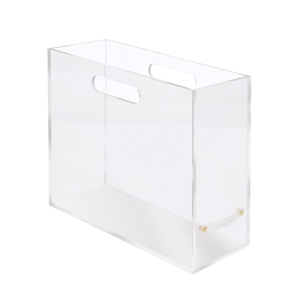 Sintuff 2 Pcs Clear File Box Slim Acrylic File Organizer with Handle  Acrylic Small Hanging File Holder Office Boxes Storage Containers for  Document