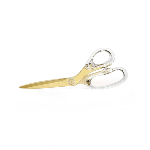 9 Clear Acrylic Scissors, Gold Tone High Quality Sheers, Bent Handle  (26002)
