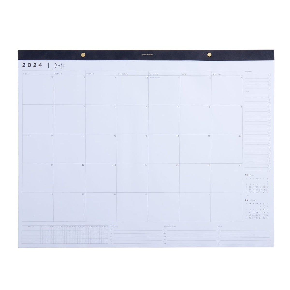 2024-2025 Monthly Desktop Calendar 99987 russell+hazel Calendar