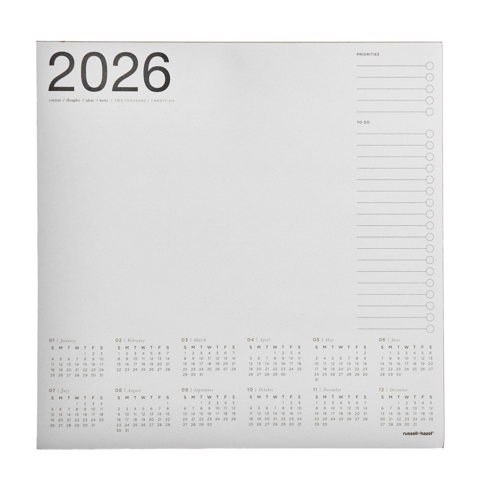 2026 Smart Deck Desktop Calendar 2026 105994 russell+hazel Calendar