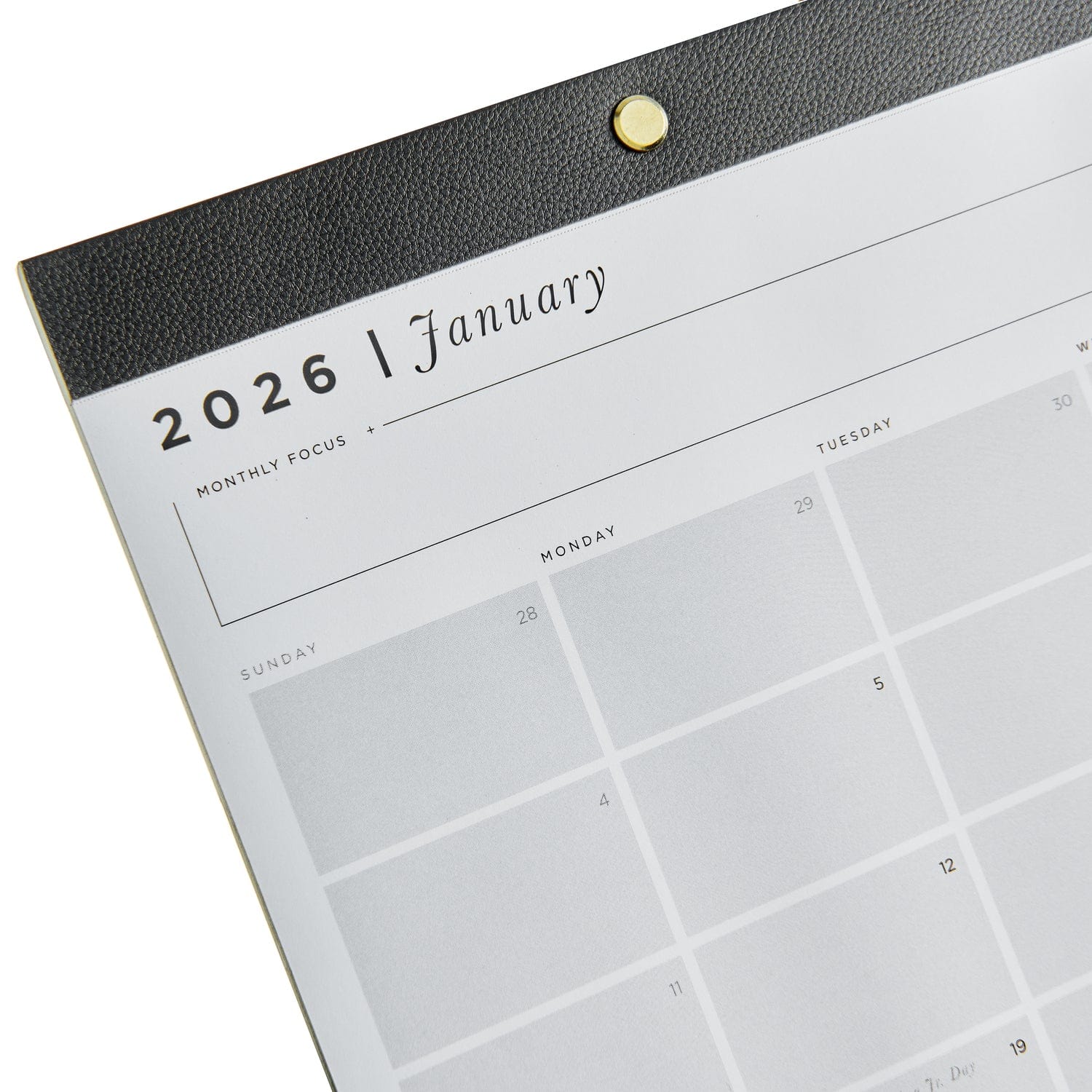 2026 Vegan Leather Desktop Calendar - 11" x 17" - 12 Months 105878 russell+hazel Calendar