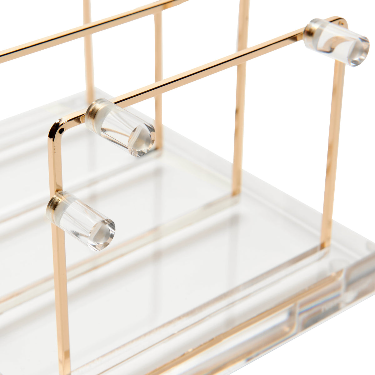 Acrylic + Brass Collator - 6.75" xx 5.75" x 4.315" Desktop Organizer 93923 russell+hazel Acrylic Organization