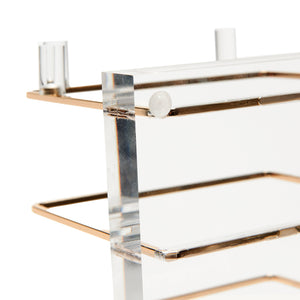 Acrylic + Brass Collator - 6.75" xx 5.75" x 4.315" Desktop Organizer 93923 russell+hazel Acrylic Organization