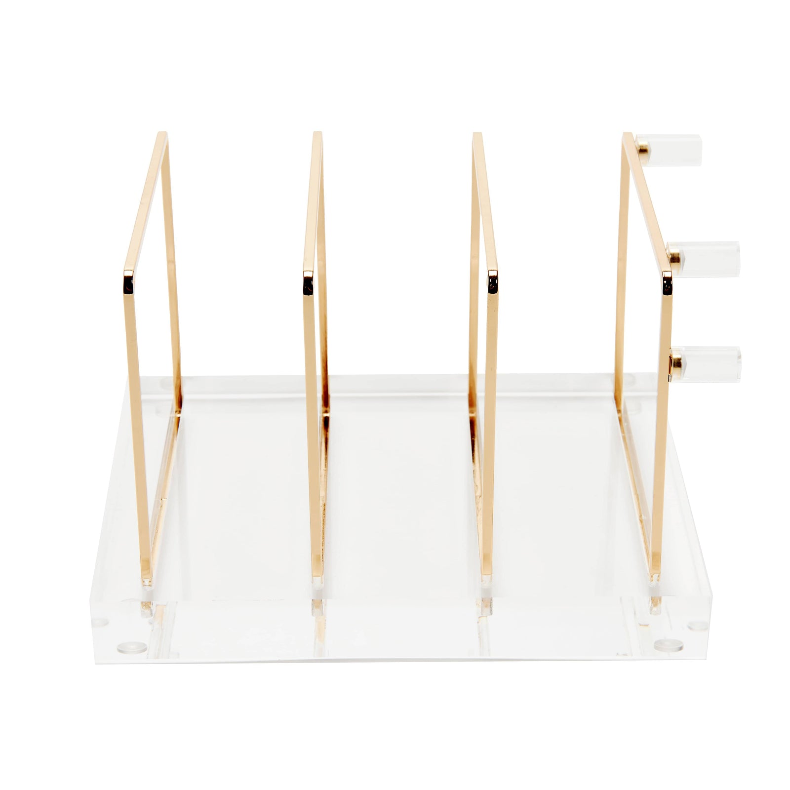 Acrylic + Brass Collator - 6.75" xx 5.75" x 4.315" Desktop Organizer 93923 russell+hazel Acrylic Organization