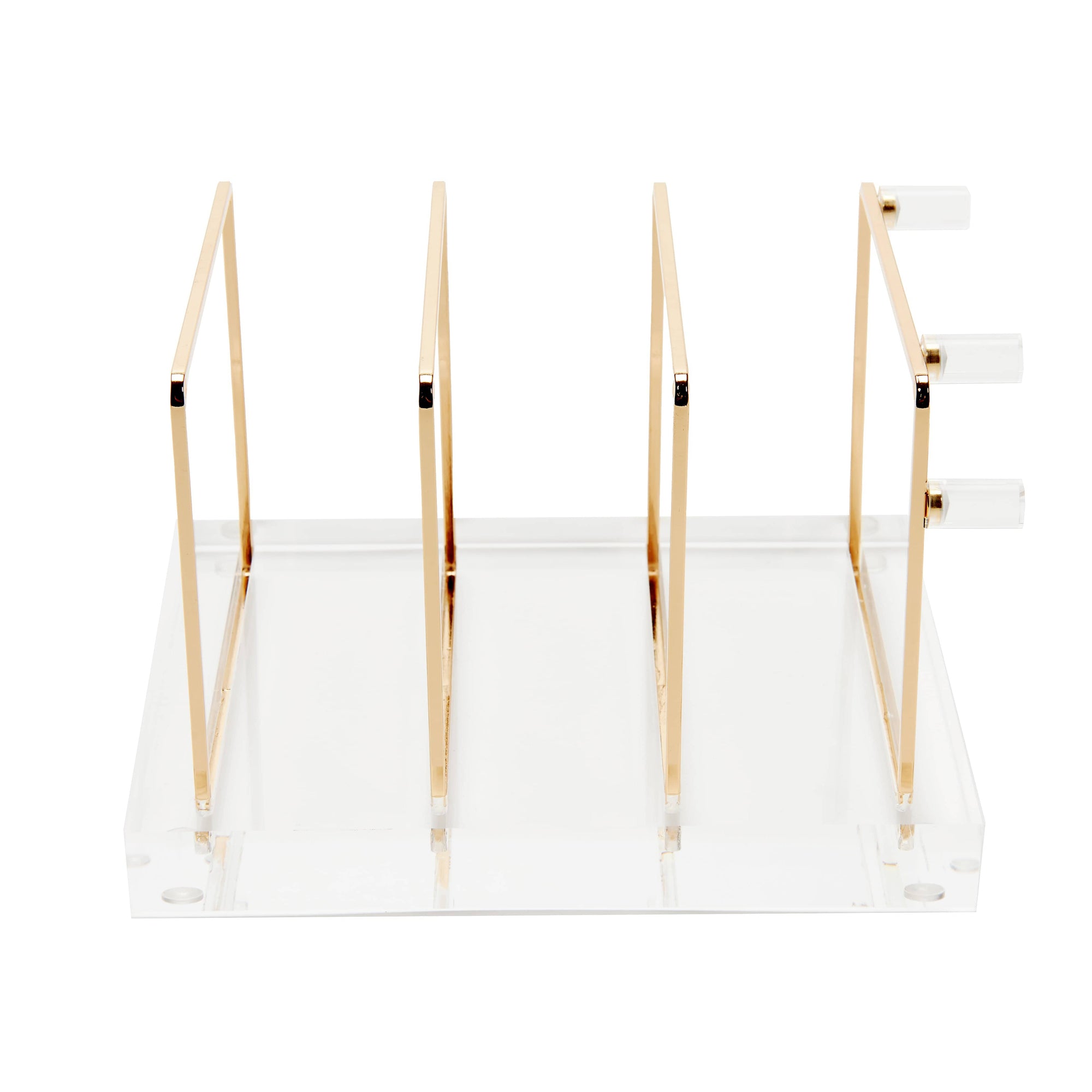 Acrylic + Brass Collator - 6.75" xx 5.75" x 4.315" Desktop Organizer 93923 russell+hazel Acrylic Organization