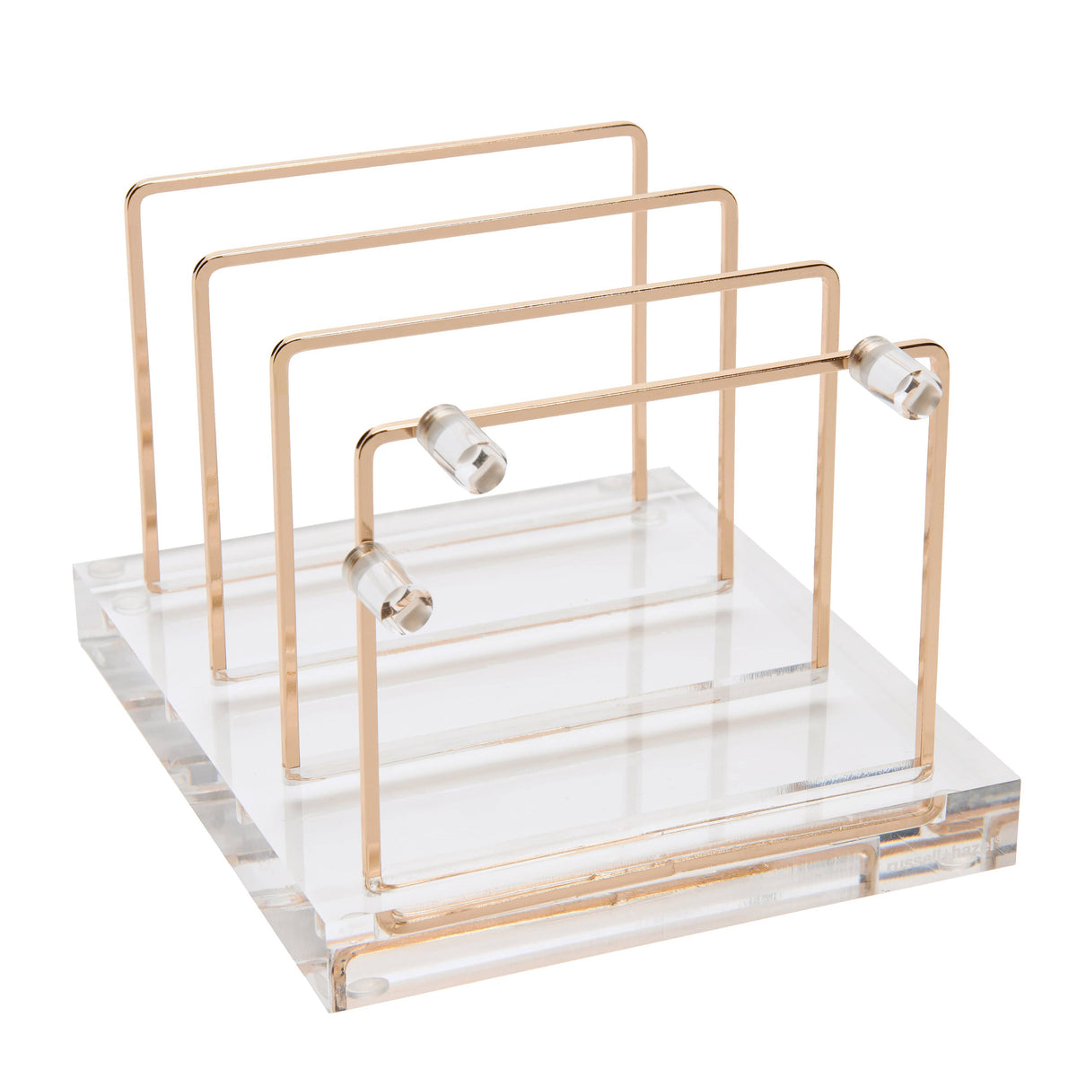 Acrylic + Brass Collator - 6.75" xx 5.75" x 4.315" Desktop Organizer 93923 russell+hazel Acrylic Organization