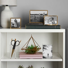 Acrylic Photo Bookend + Frame Set, 3 Frames in sizes 3.5
