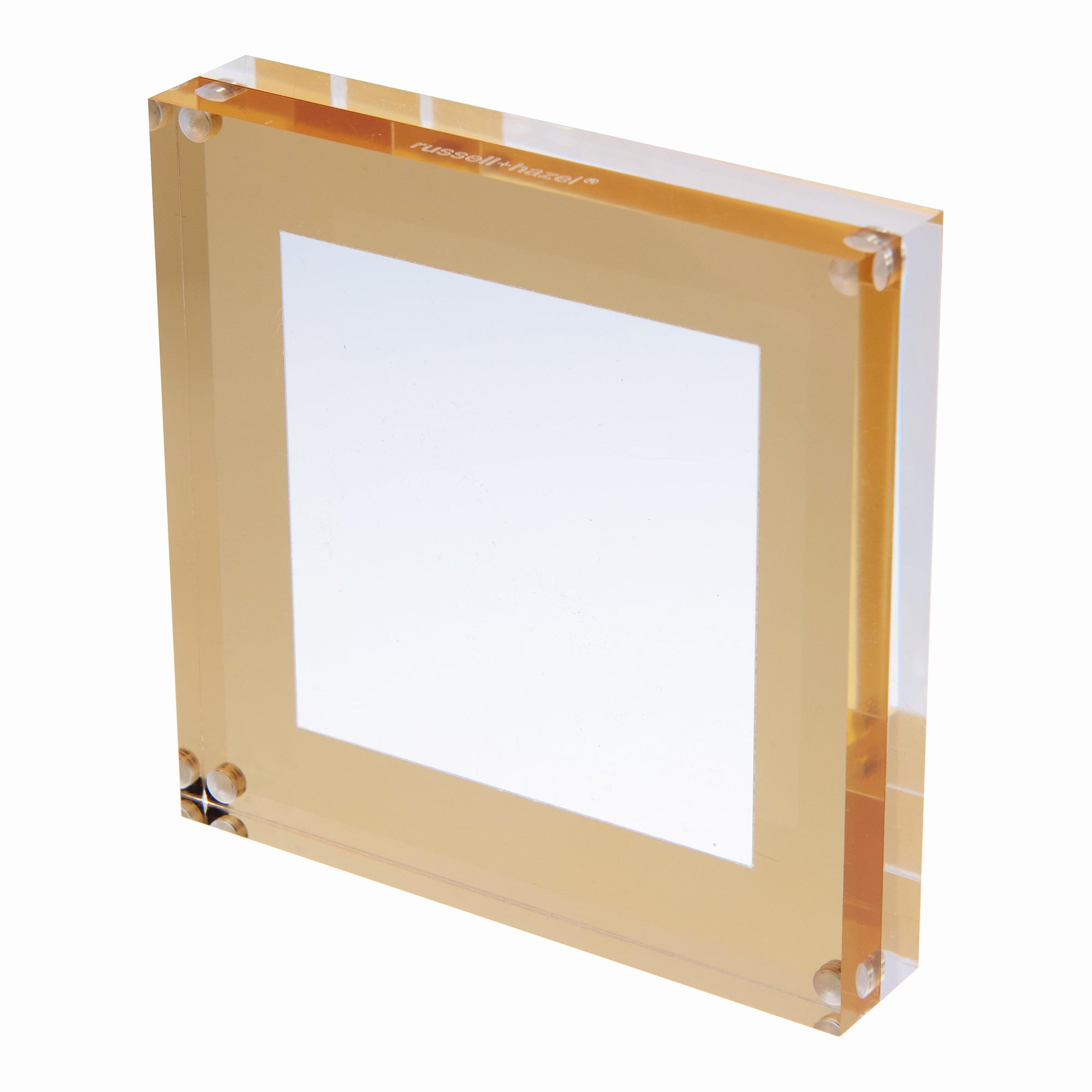 Acrylic + Gold Picture Frame - 4 x 4 inches 49779 russell+hazel Acrylic Organization