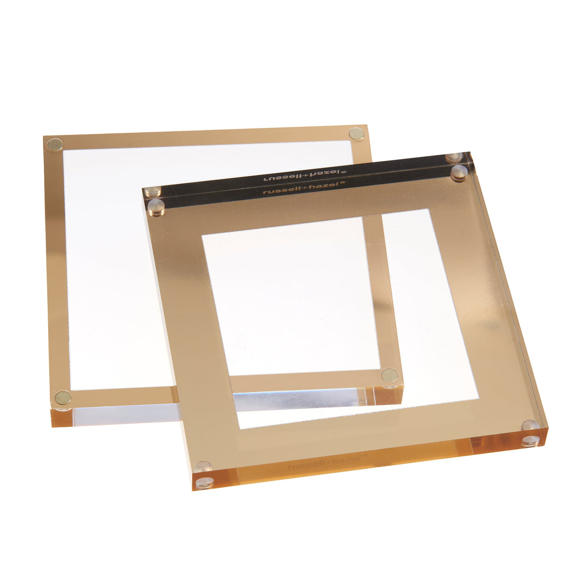 Acrylic + Gold Picture Frame - 4 x 4 inches 49779 russell+hazel Acrylic Organization
