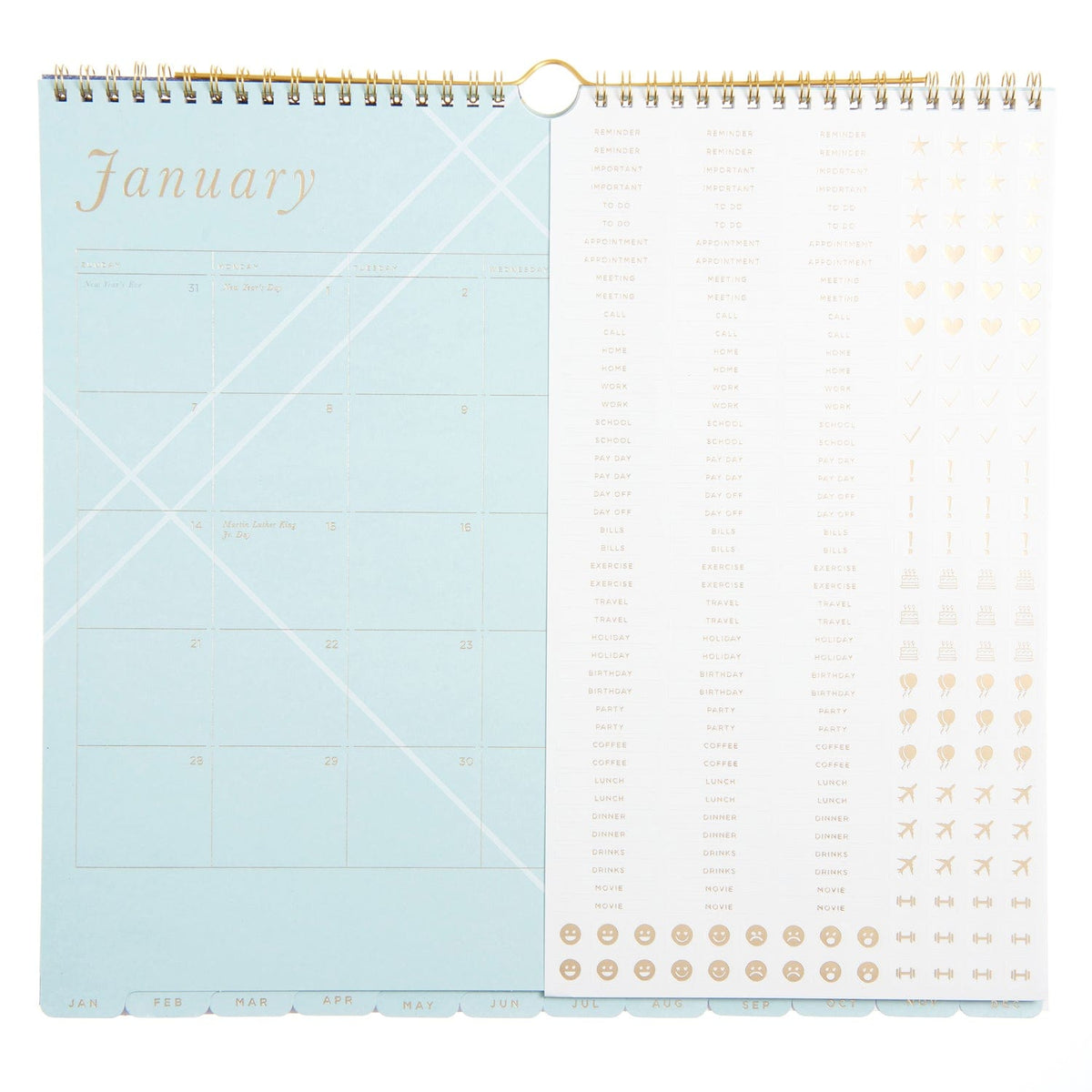 Blue Blocks - Wall Calendar 61730 russell+hazel Calendar