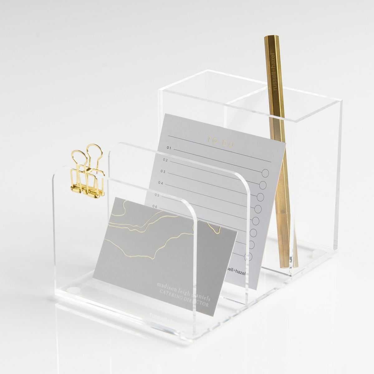 Fine Line Acrylic - Desk Organizer 53649 russell+hazel Acrylic Organization