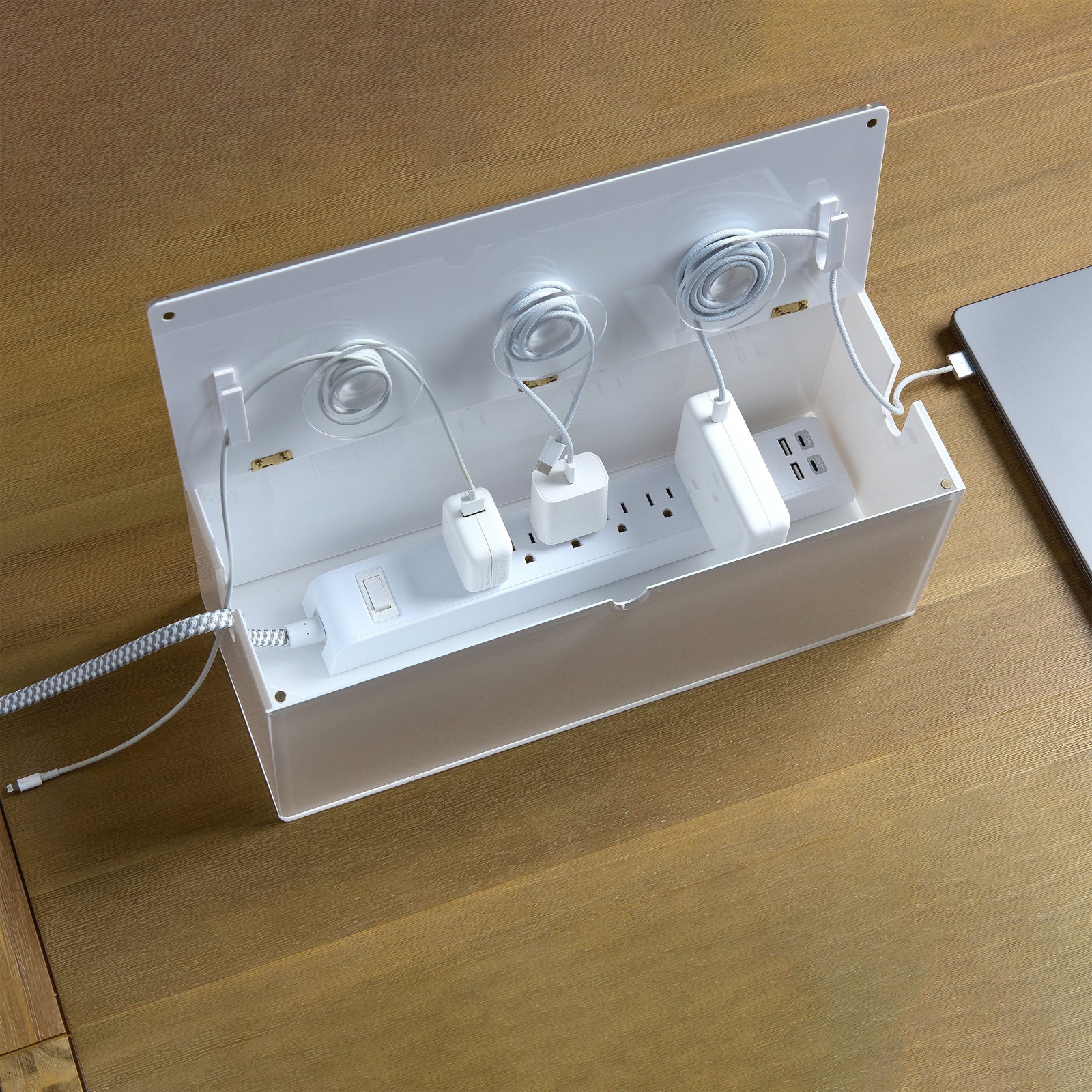 Large Acrylic Cable Box - Cord Organization Storage - 15.5" x 6" x 6" 102755 russell+hazel Acrylic Organization