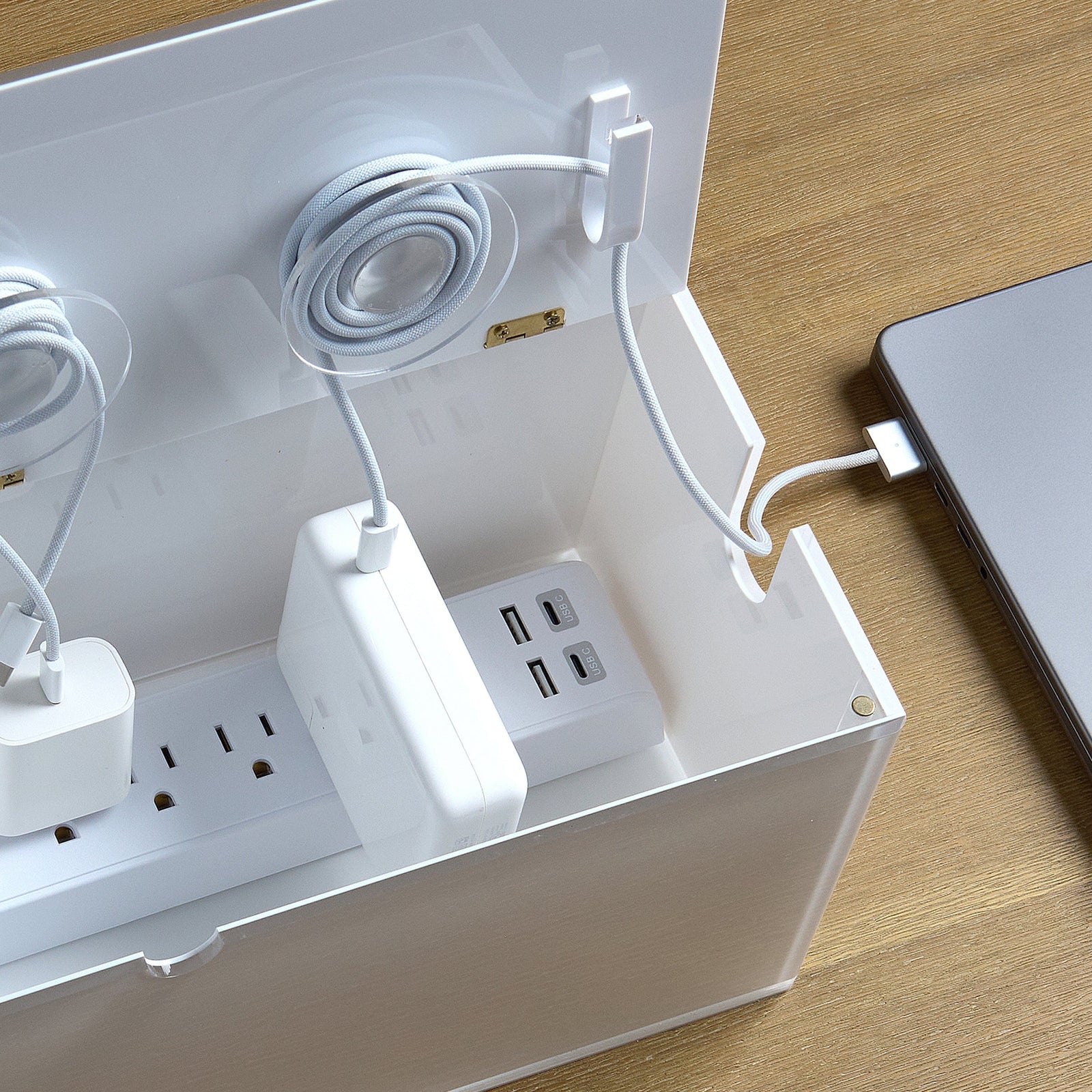 Large Acrylic Cable Box - Cord Organization Storage - 15.5" x 6" x 6" 102755 russell+hazel Acrylic Organization