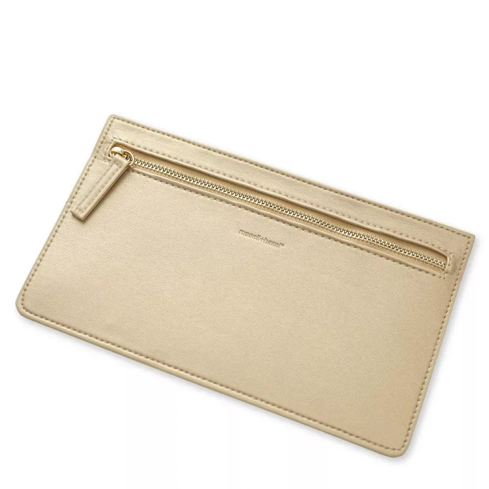 Mini Pencil Case - Gold Vegan Leather 93133 russell+hazel Pencil Case