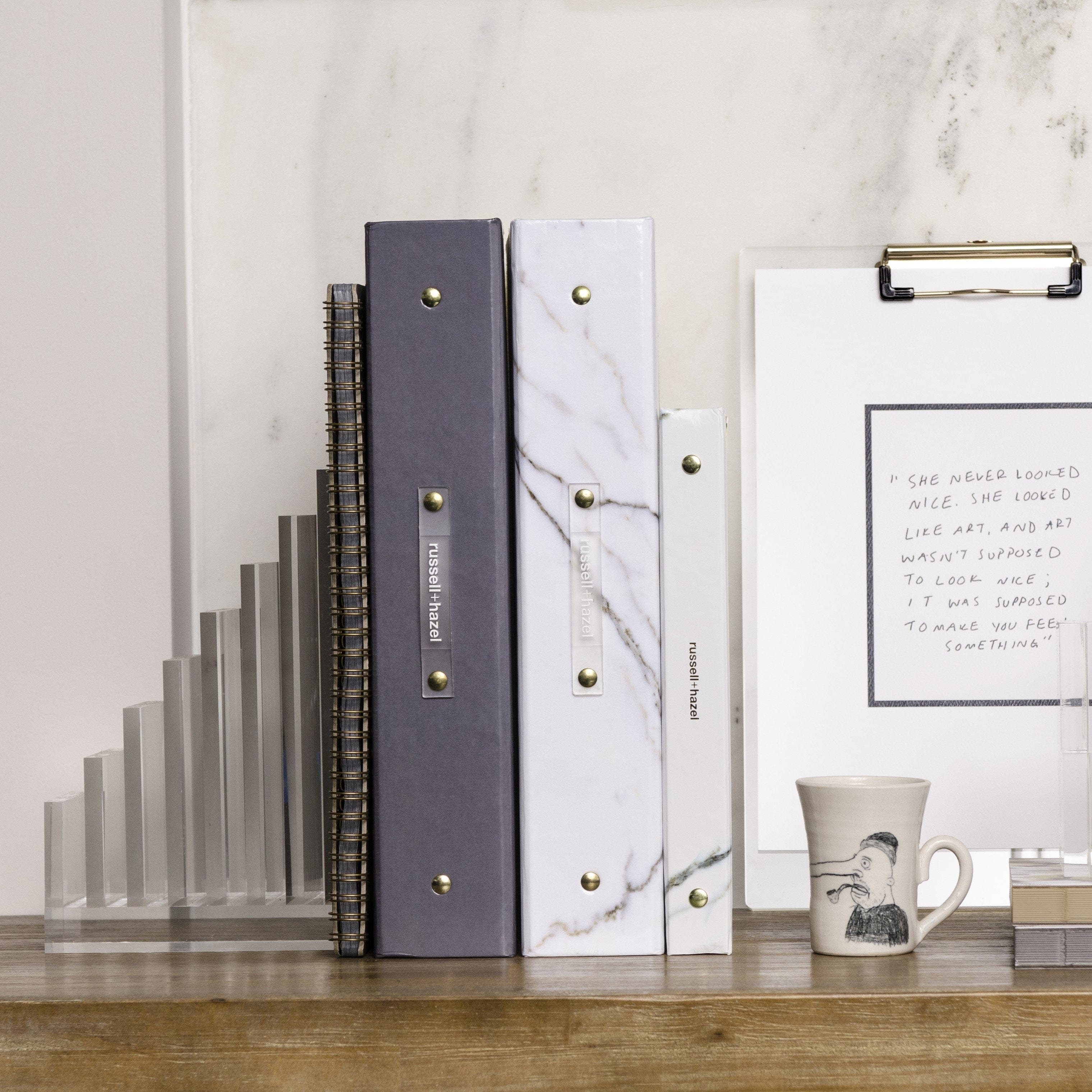 Clear Acrylic 7 Compartment File Organizer Bookend, 5