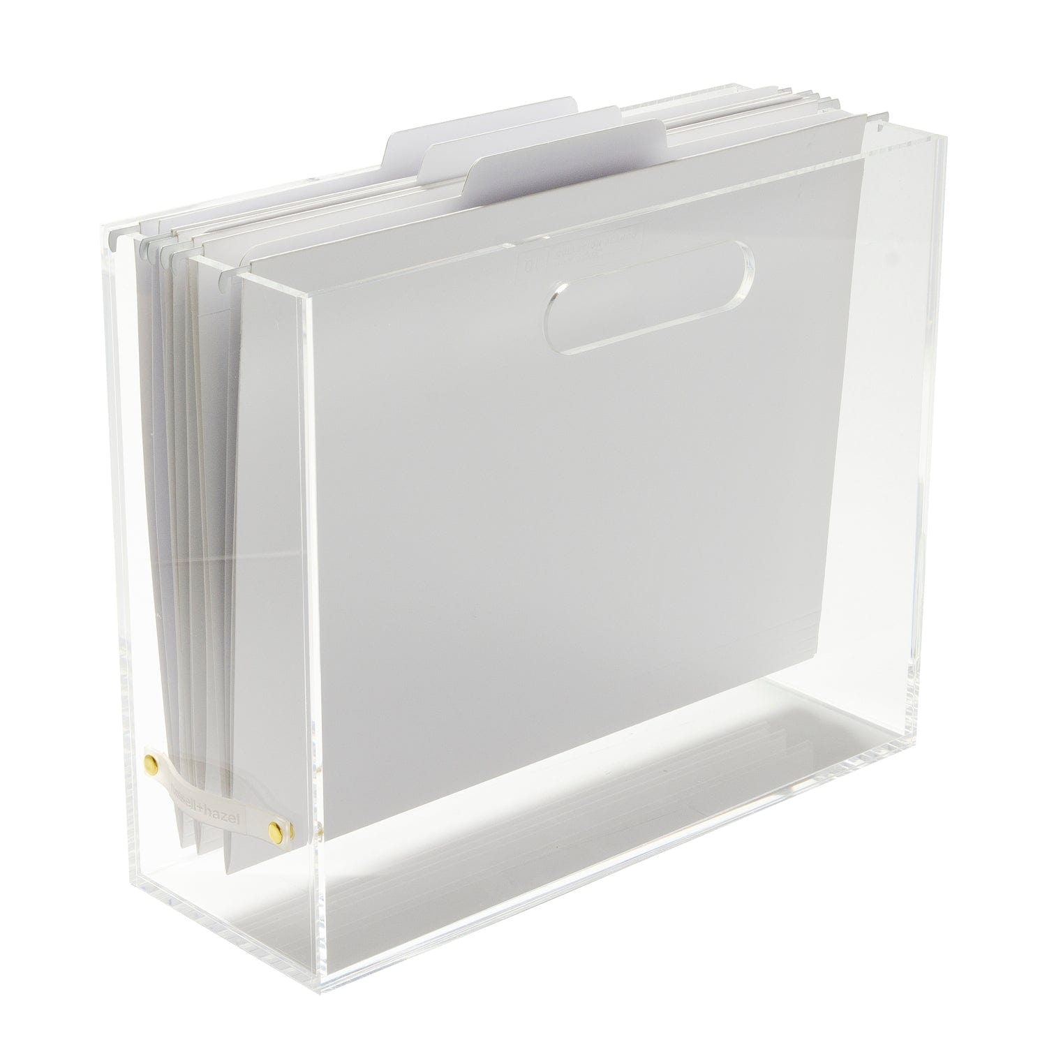 Thyle 2 Pieces Acrylic File Box File Organizer Box with Side Handles Clear  File Box Portable File Crate Storage Box Magazine Holder for A4 Letter Home