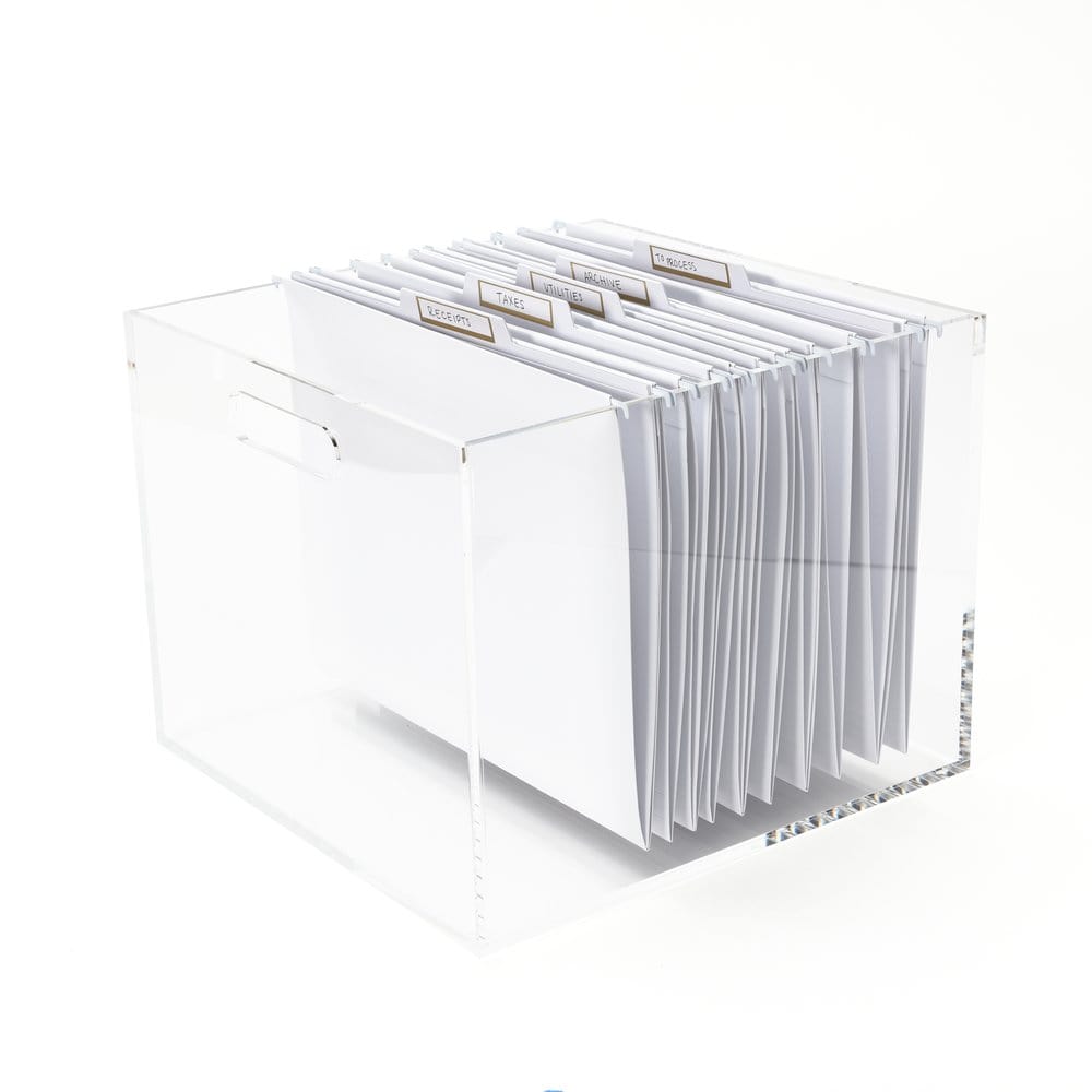 Clear Acrylic Hanging File Box, Letter Sized, 12.25