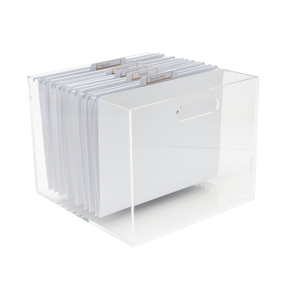 Acrylic File Box with Handles 55712 russell+hazel Acrylic Organization