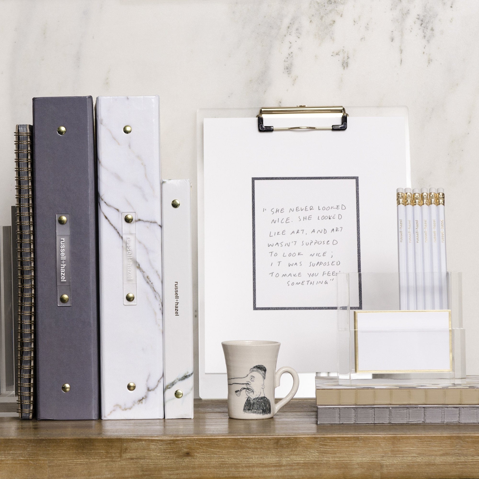 Clear Gold Toned Acrylic Clipboard Clear Acrylic... - Grandado - View #2