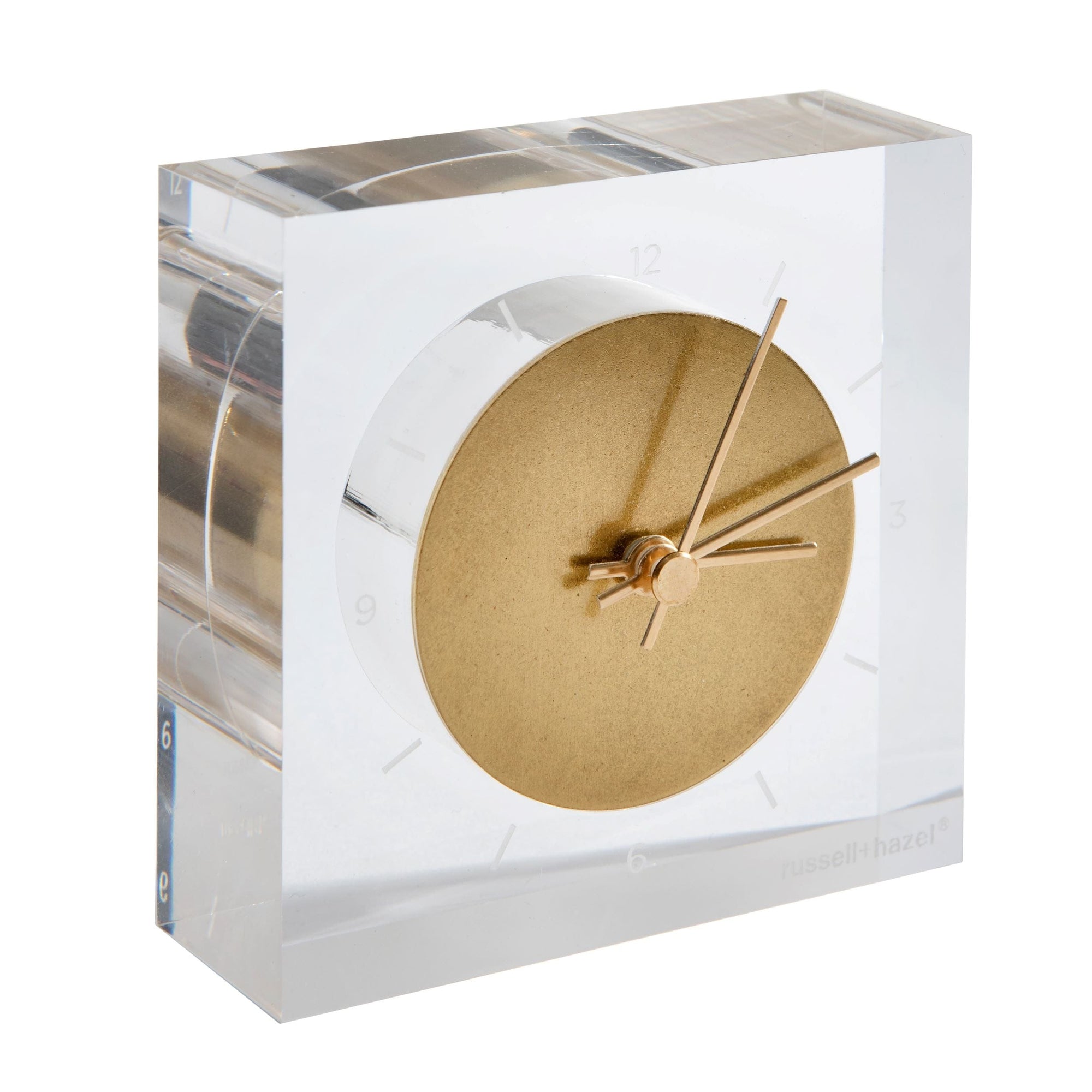 Acrylic + Gold Clock 63207 russell+hazel Acrylic + Gold Clock