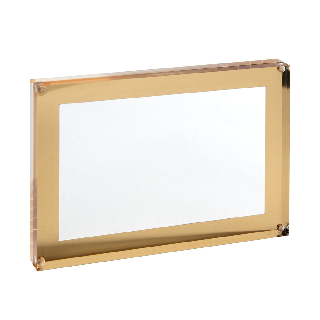 Clear Acrylic Desktop Picture Frame, with Gold Accents