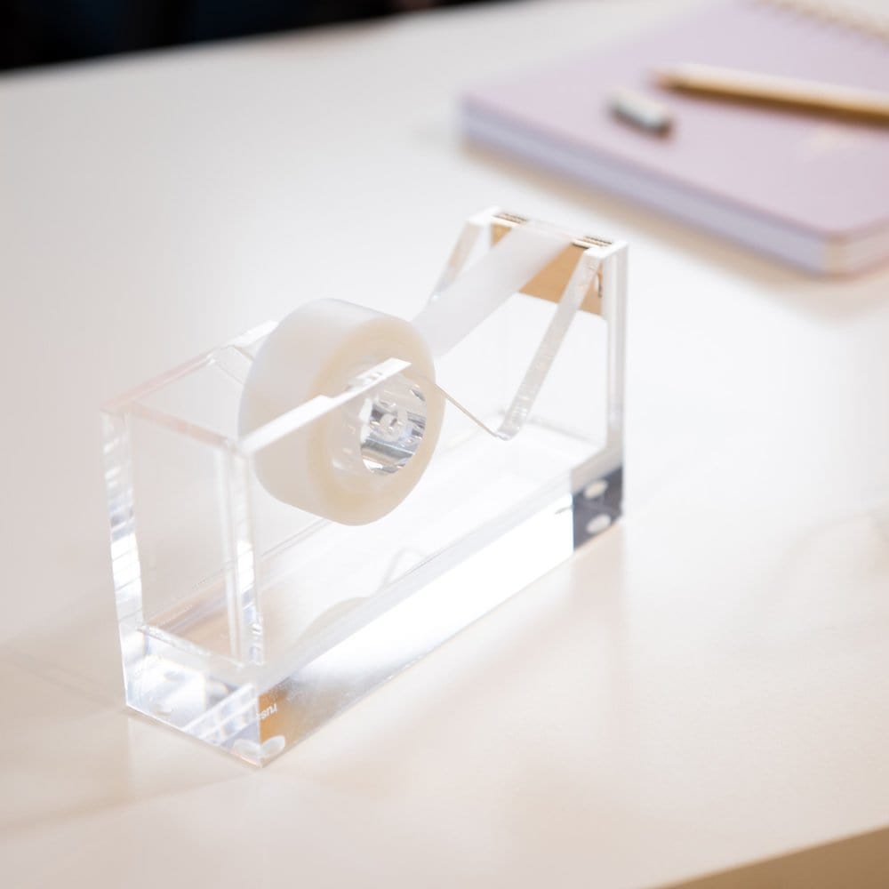 thumbnail image 2 of Russell+hazel Acrylic Tape Dispenser, Clear With Gold-Toned Hardware, 1-13/16" X 6" X 3-3/8" (31734) &ndash 2 of 9