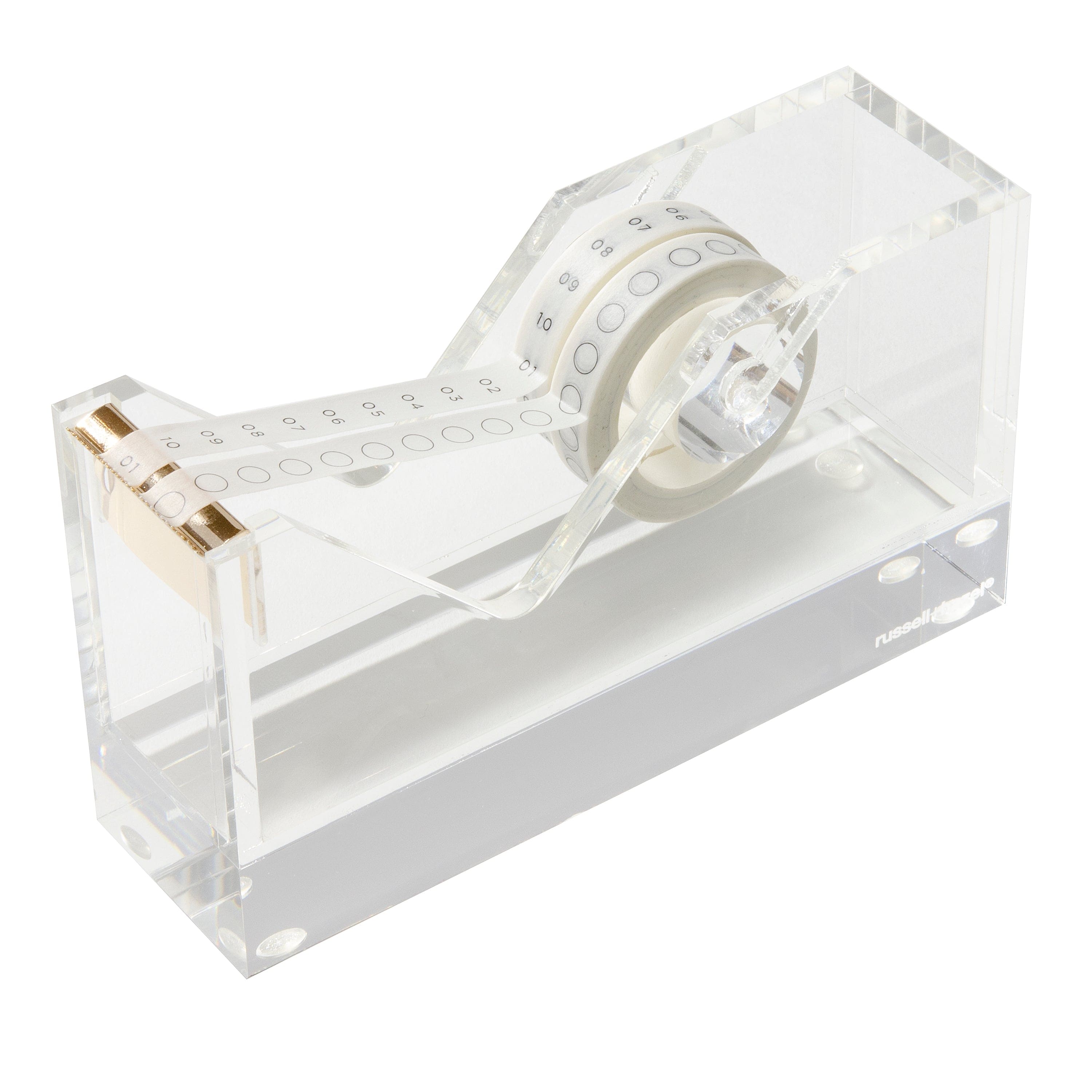SIRMEDAL Contemporary Ultra Clear Acrylic Gold Quality Tape Dispenser  Single Hand Dispensing Acrylic Gold Tape Dispenser, Tape Dispenser for  Modern Design Office Desktop - Yahoo Shopping