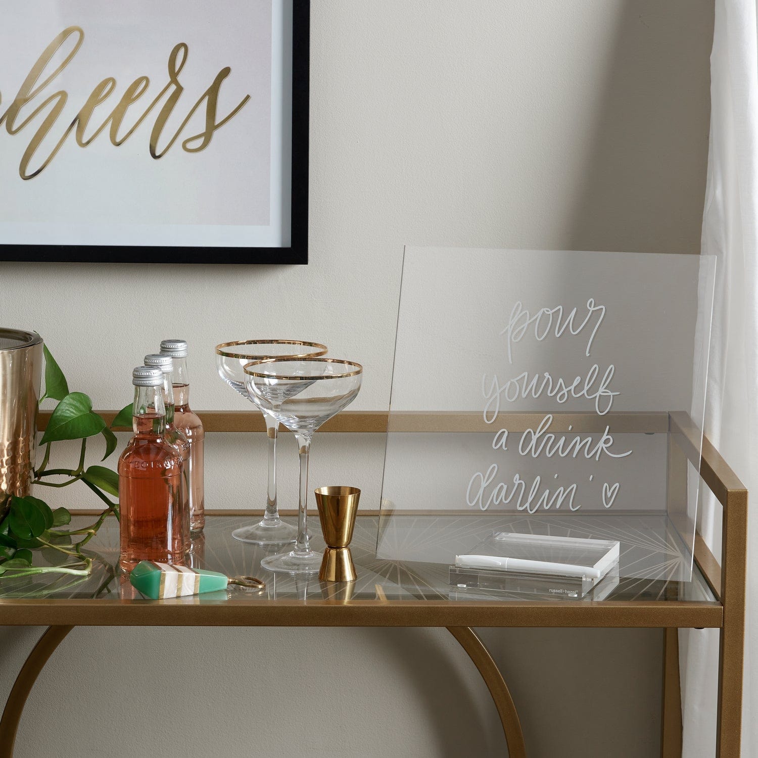 Clear Acrylic 12"x12" Dry Erase Board with 5"x 6"x 0.79" Base, Includes