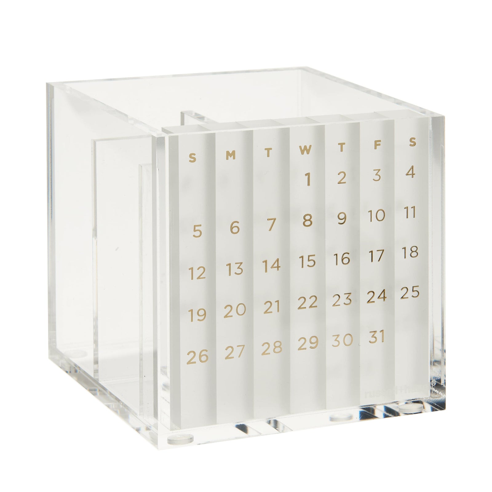 Acrylic Monthly Calendar + Pen Holder russell+hazel Acrylic Organization