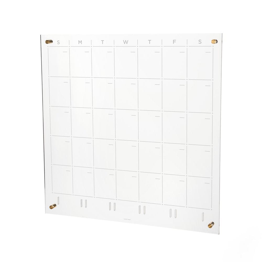 Clear Acrylic Monthly Dry Erase Wall Calendar, 24 Clear Acrylic Monthly Dry Erase Wall Calendar, 24