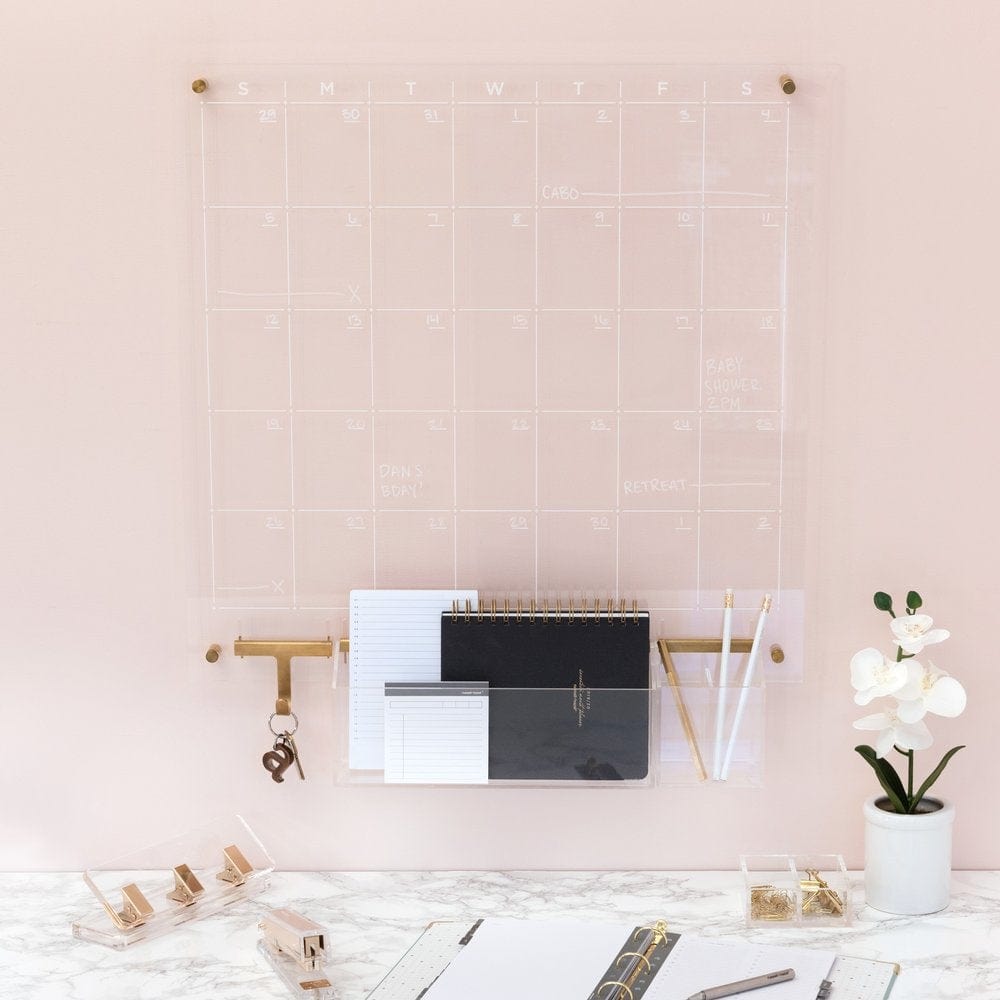 Clear Acrylic Monthly Dry Erase Wall Calendar, 24 Clear acrylic monthly dry erase wall calendar, 24