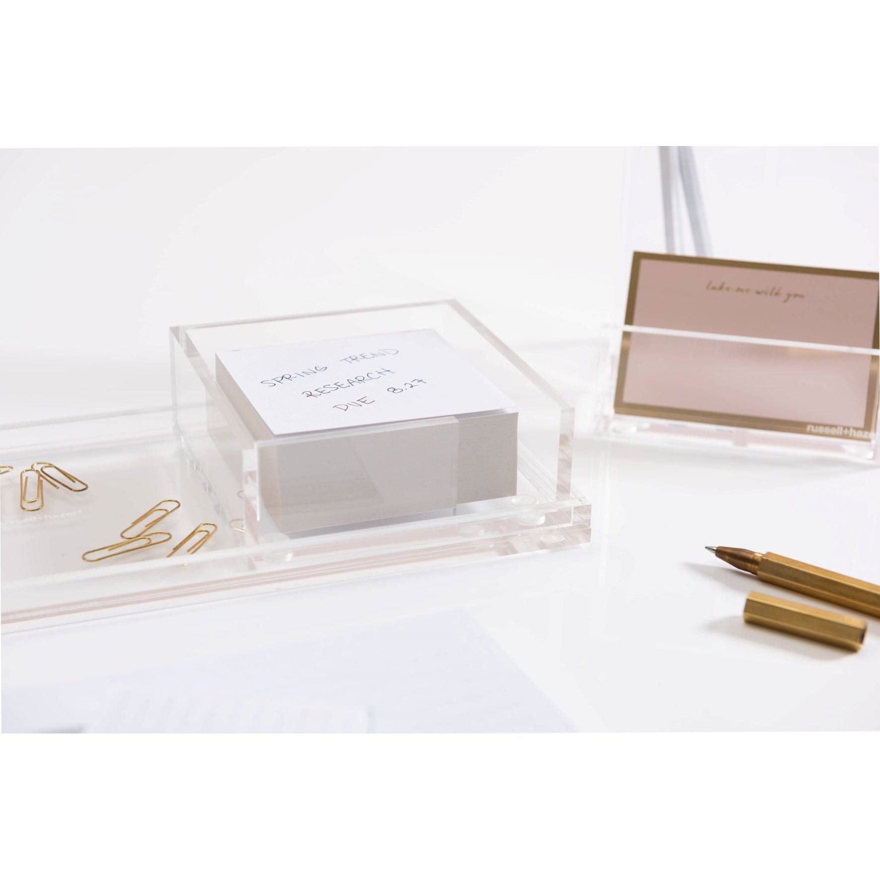 Clear Acrylic Stackable Notes Box, 4