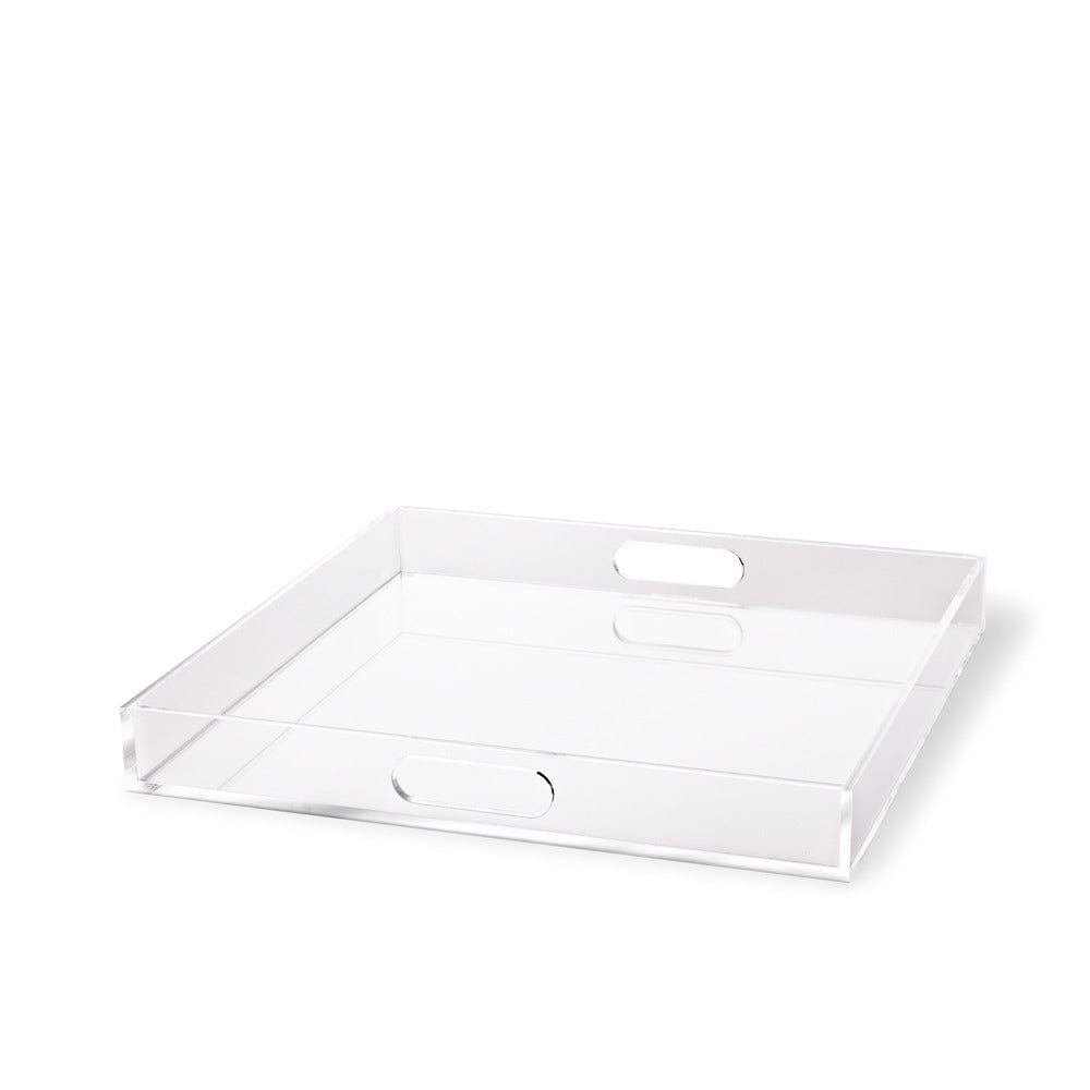 Acrylic Serving Tray with Handles & White Bottom