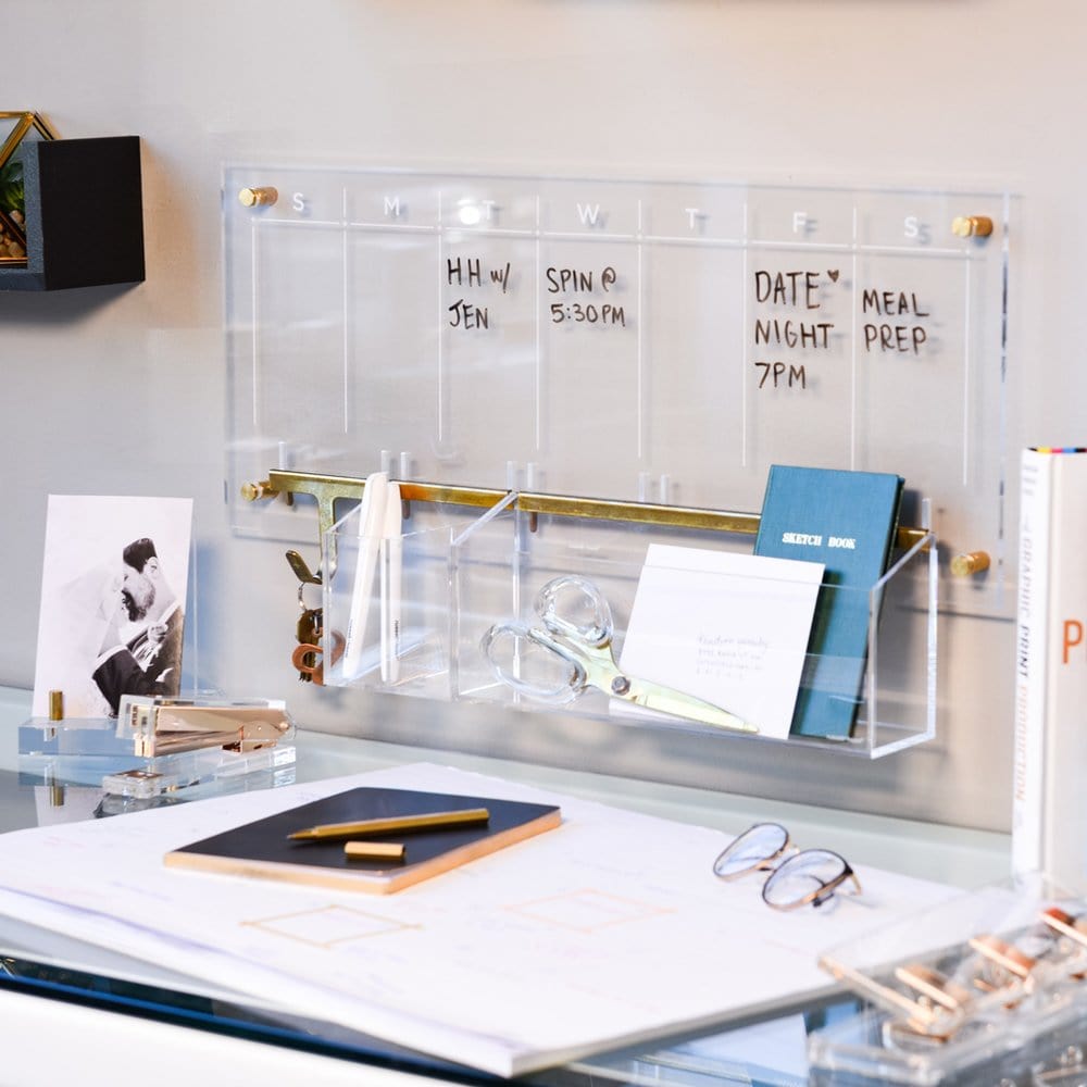 Clear Acrylic Weekly Dry Erase Wall Calendar, 24 clear-acrylic-weekly-dry-erase-wall-calendar-24-x-10-includes-wet-erase-markers-and-mounting-hardware-44623-russell-hazel