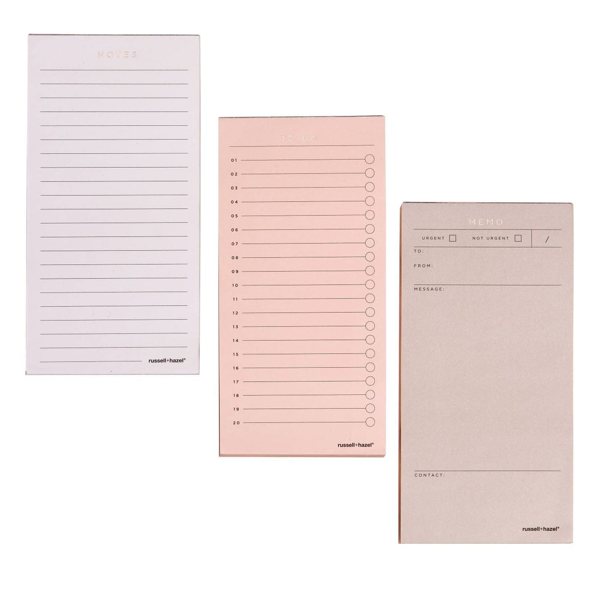 Essentials Notepad Set - Blush 60967 russell+hazel Notepad