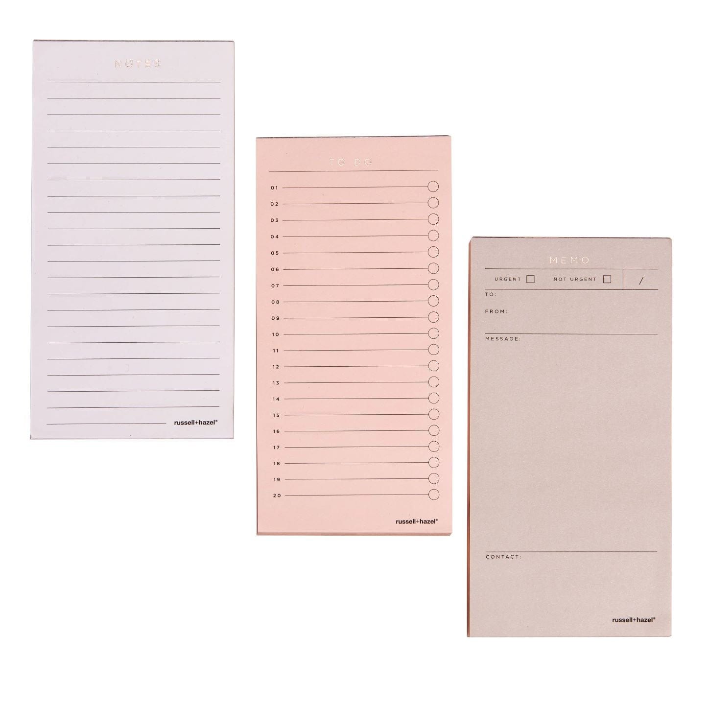 Essentials Notepad Set - Blush 60967 russell+hazel Notepad