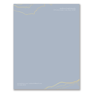 Gray Marble Custom 8.5x11 Stationery Slate Blue 99299 russell+hazel Letterhead