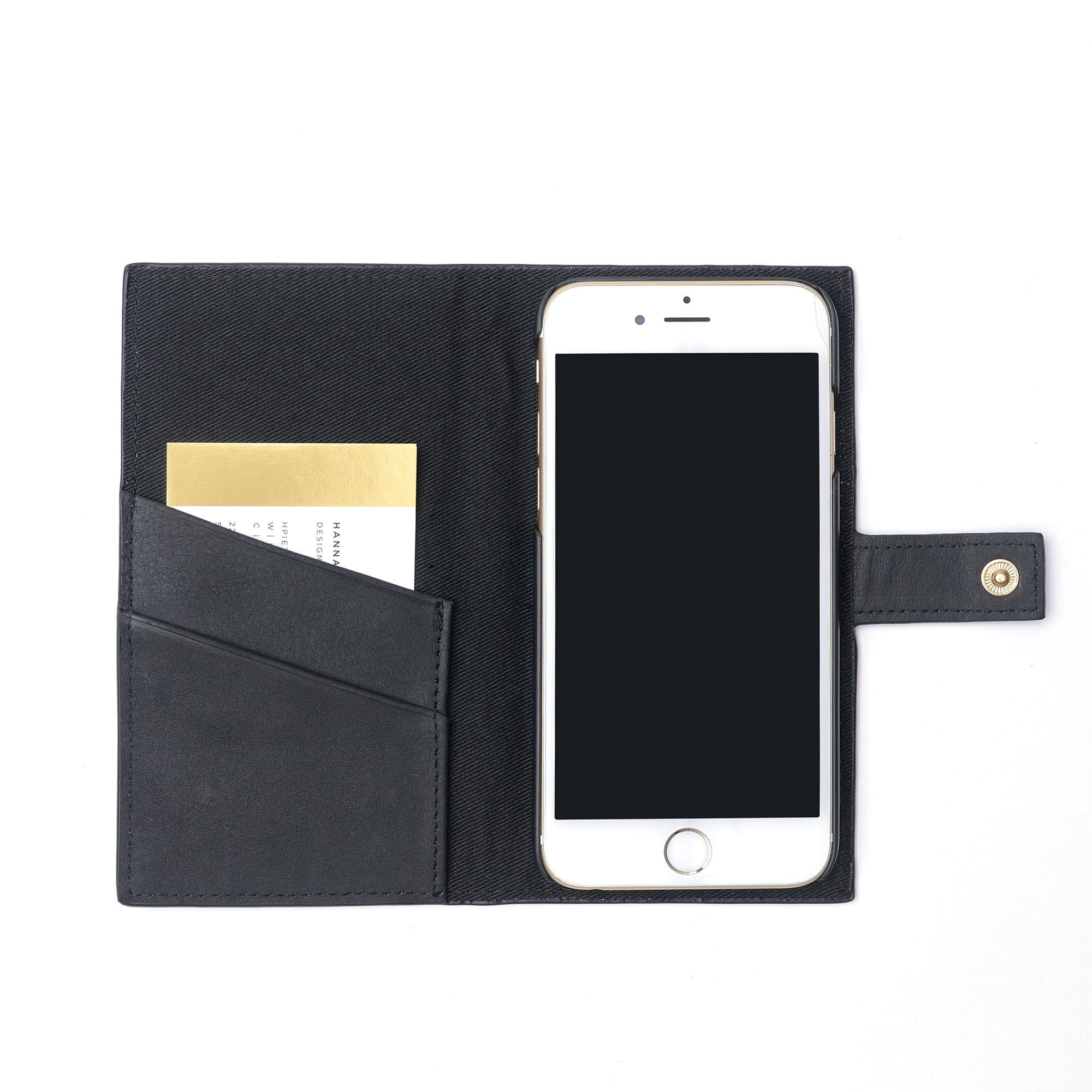 Leather Wallet + Phone Case Black 24256 russell+hazel Phone Case