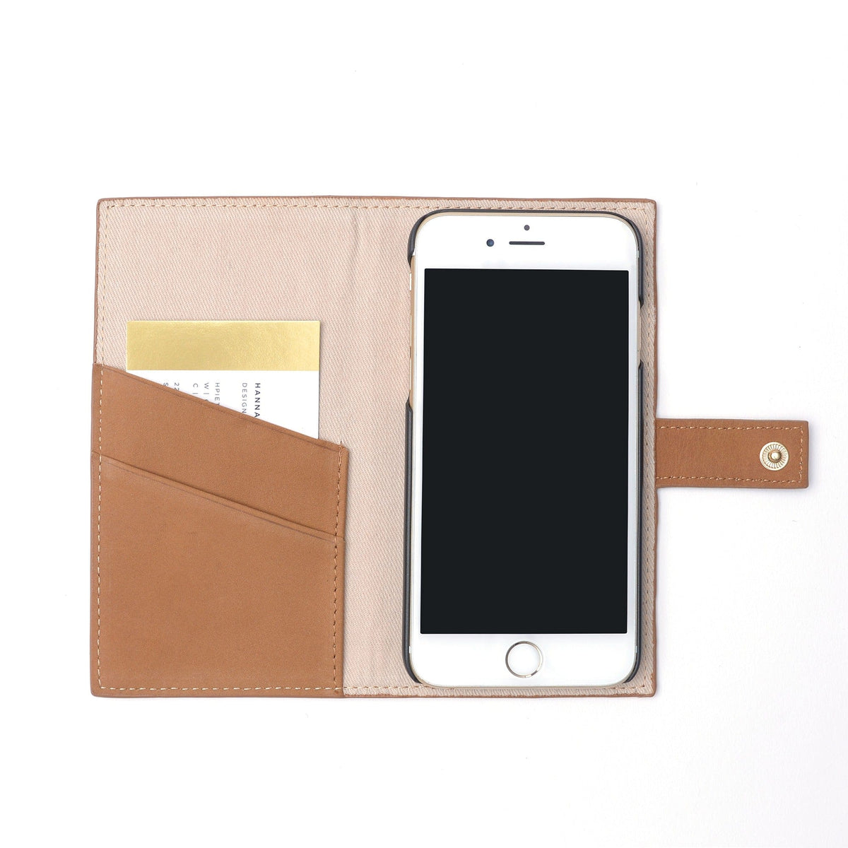 Leather Wallet + Phone Case Camel 25131 russell+hazel Phone Case